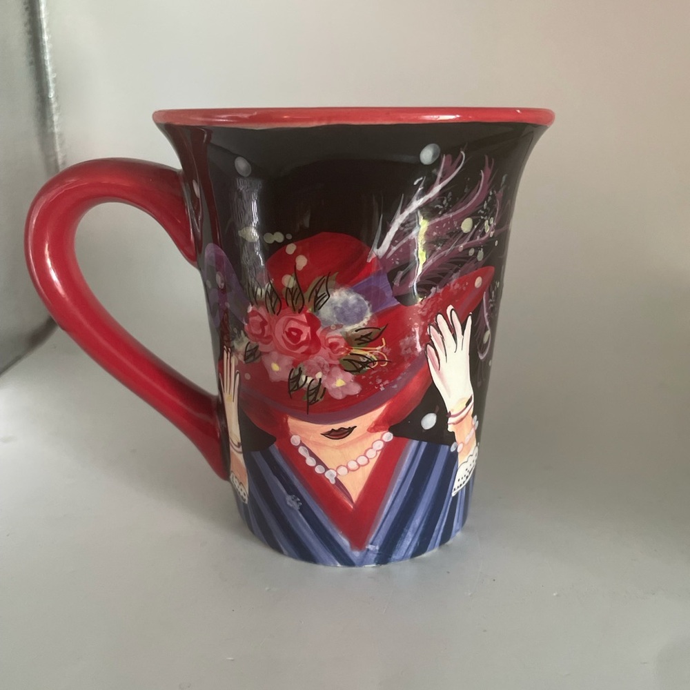 Red Hat Society Coffee Tea Cup Mug 14 oz Susan Winget Designer Cult Following